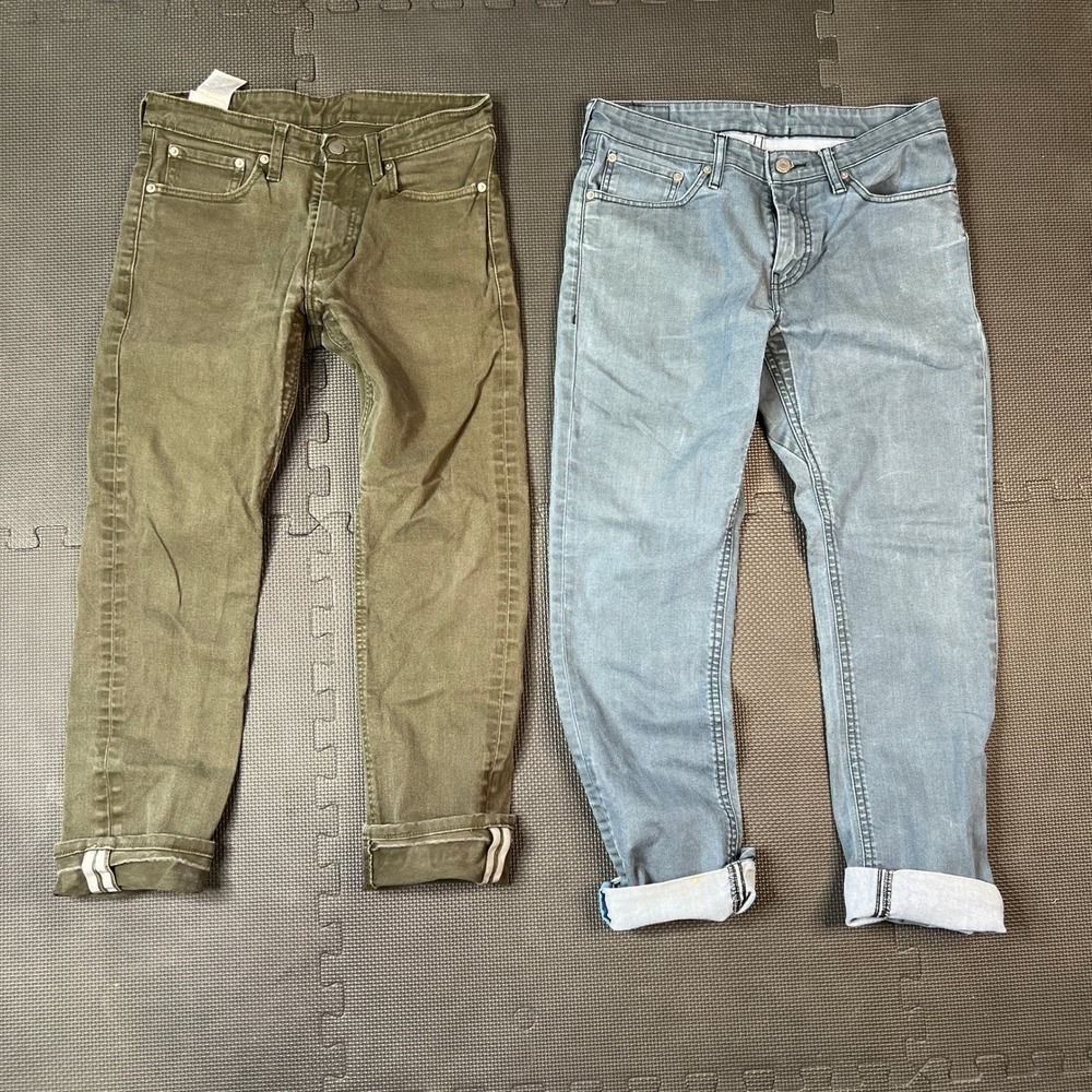 Levi's 511 Slim Commuter Jeans Men 31x30 Green & Blue Stretch Reflective Bike - Picture 2 of 12